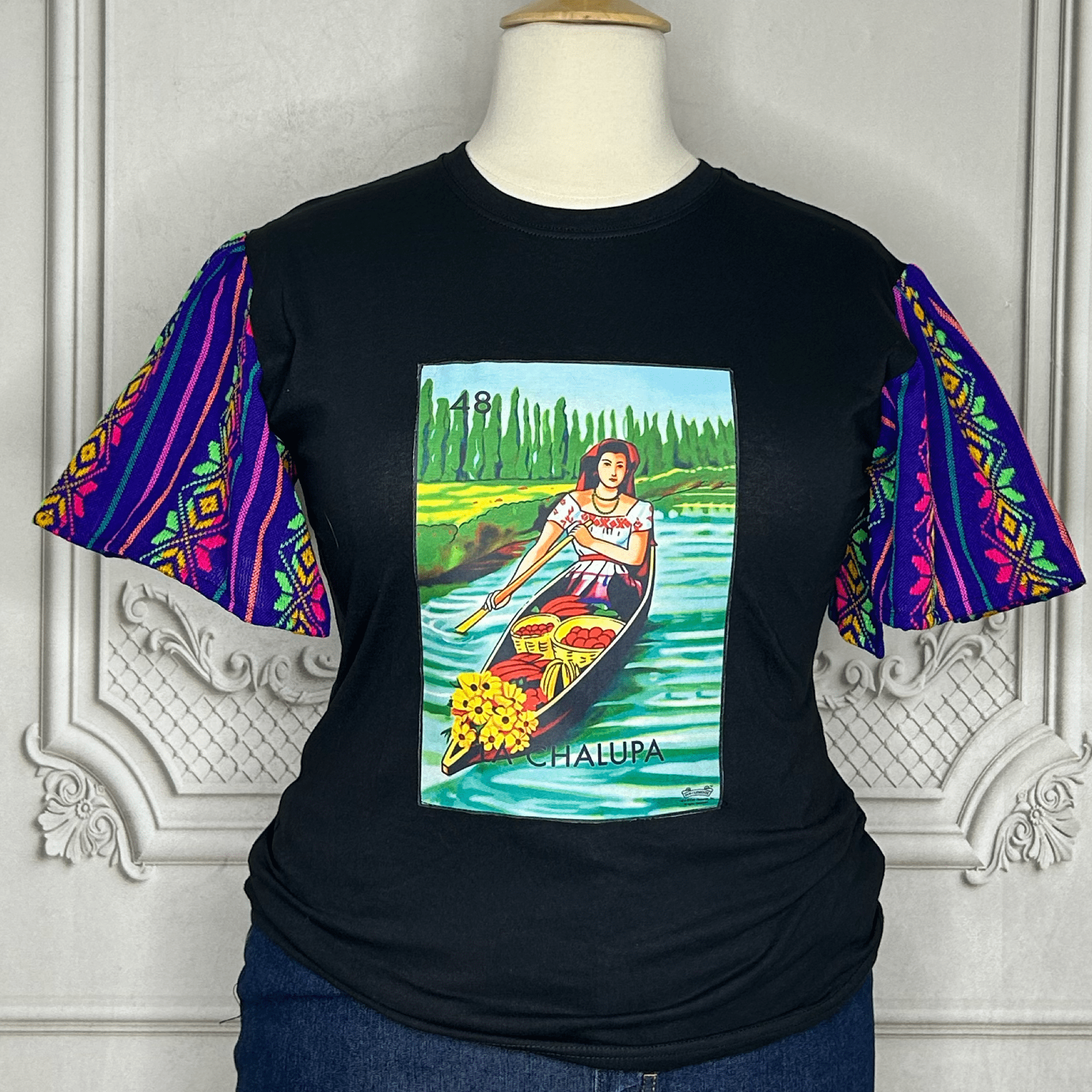 Loteria T-Shirt Cambaya Sleeve -  LA CHALUPA Loteria T-Shirt Cambaya Sleeve -  LA CHALUPA