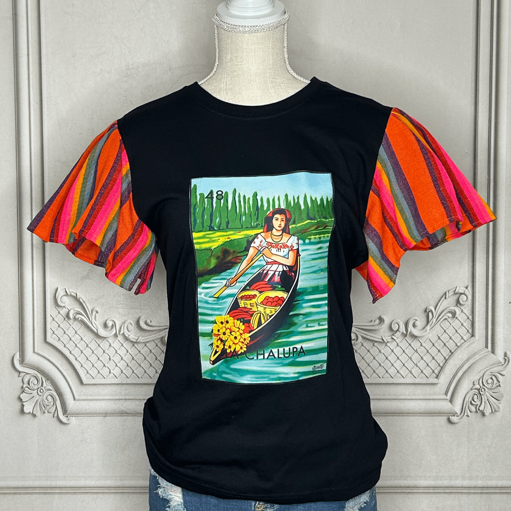 Loteria T-Shirt Cambaya Sleeve -  LA CHALUPA Loteria T-Shirt Cambaya Sleeve -  LA CHALUPA
