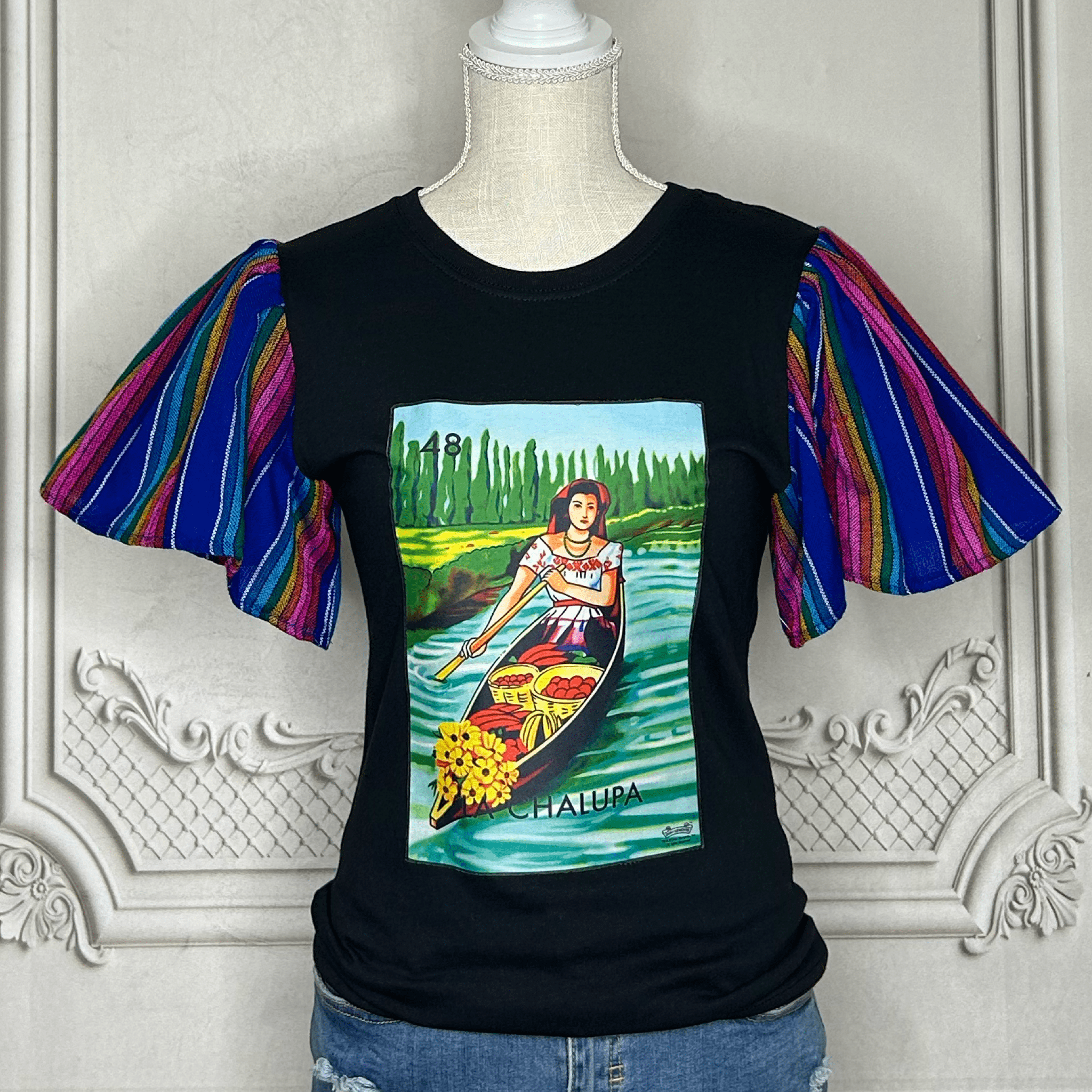 Loteria T-Shirt Cambaya Sleeve -  LA CHALUPA Loteria T-Shirt Cambaya Sleeve -  LA CHALUPA