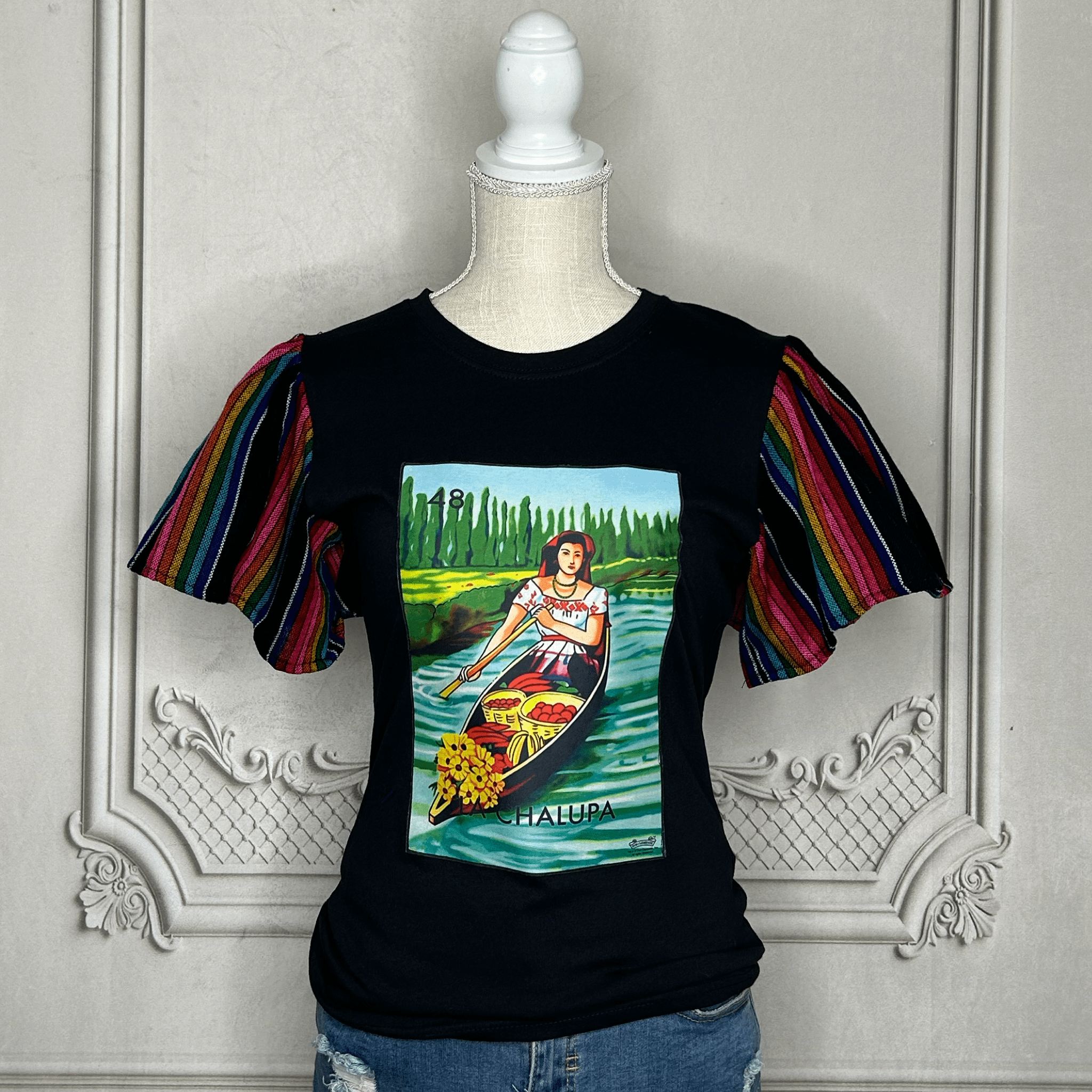 Loteria T-Shirt Cambaya Sleeve -  LA CHALUPA Loteria T-Shirt Cambaya Sleeve -  LA CHALUPA