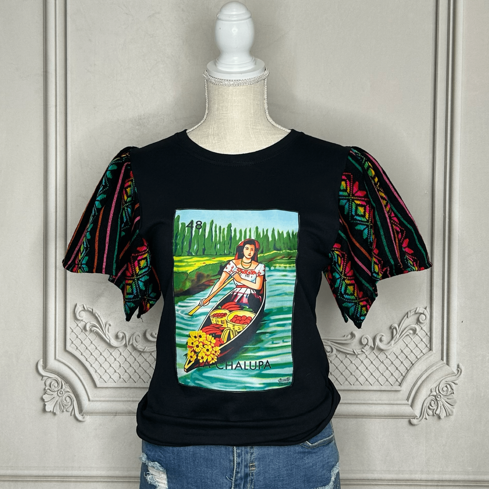 Loteria T-Shirt Cambaya Sleeve -  LA CHALUPA Loteria T-Shirt Cambaya Sleeve -  LA CHALUPA