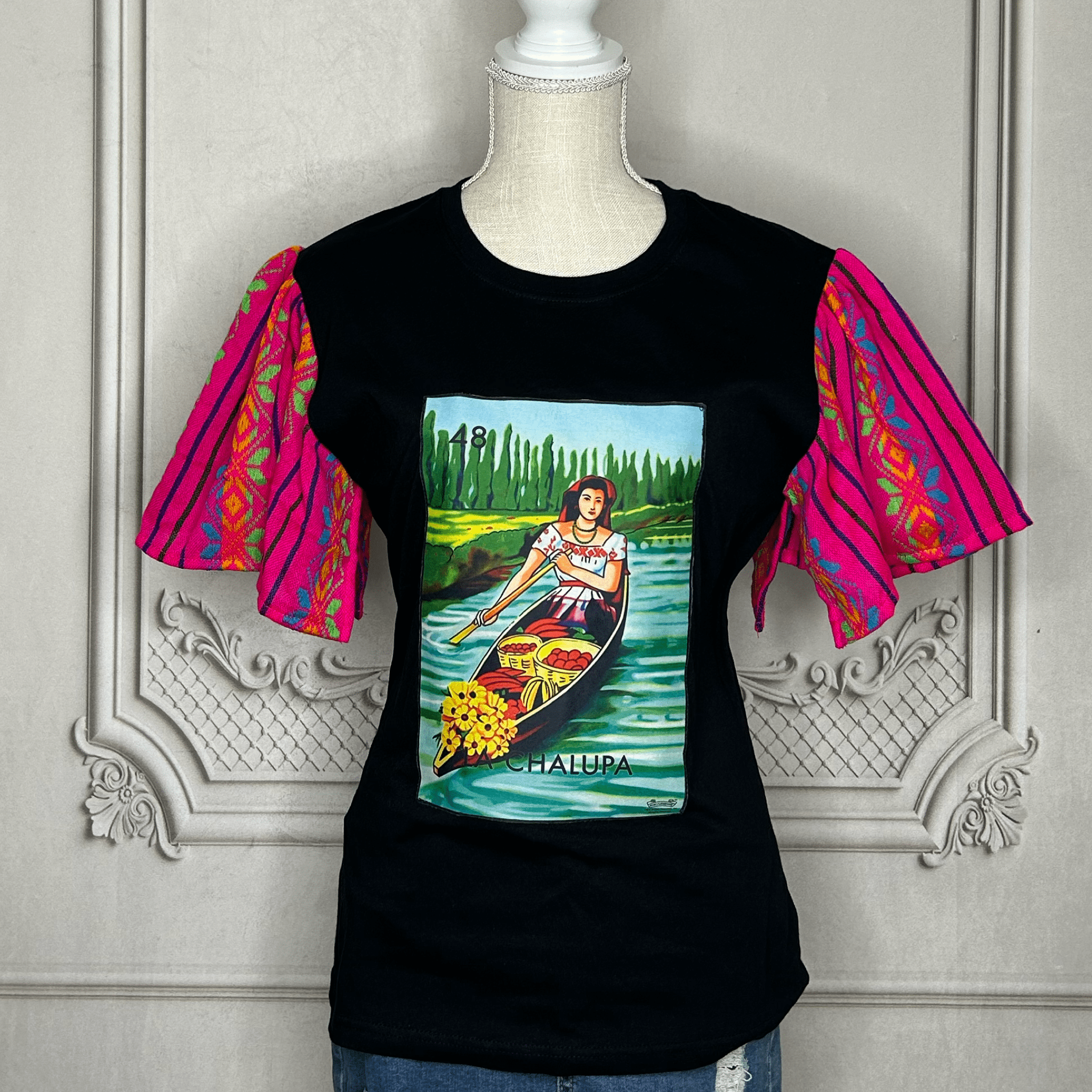 Loteria T-Shirt Cambaya Sleeve -  LA CHALUPA Loteria T-Shirt Cambaya Sleeve -  LA CHALUPA