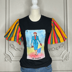 Loteria T-Shirt Cambaya Sleeve -  LA DAMA Loteria T-Shirt Cambaya Sleeve -  LA DAMA
