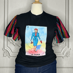Loteria T-Shirt Cambaya Sleeve -  LA DAMA Loteria T-Shirt Cambaya Sleeve -  LA DAMA