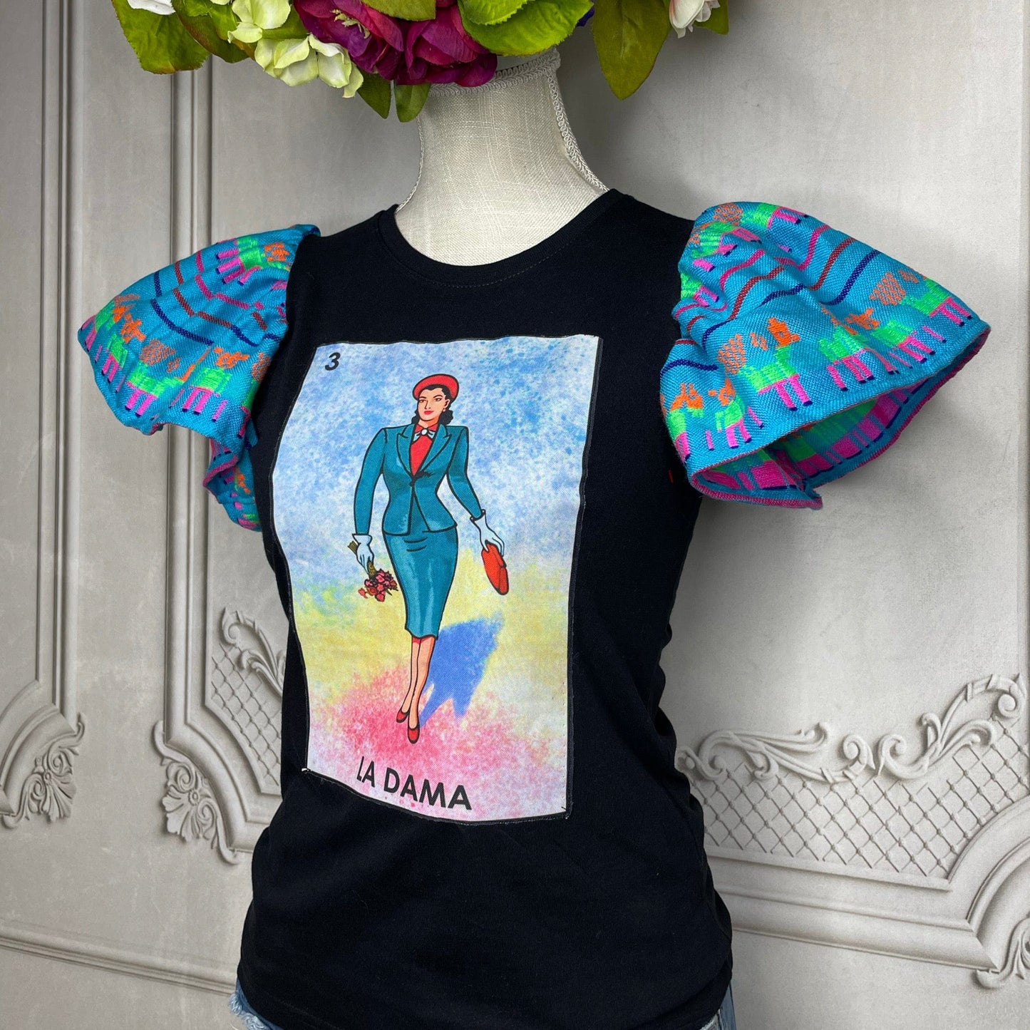 Loteria T-Shirt Cambaya Sleeve -  LA DAMA