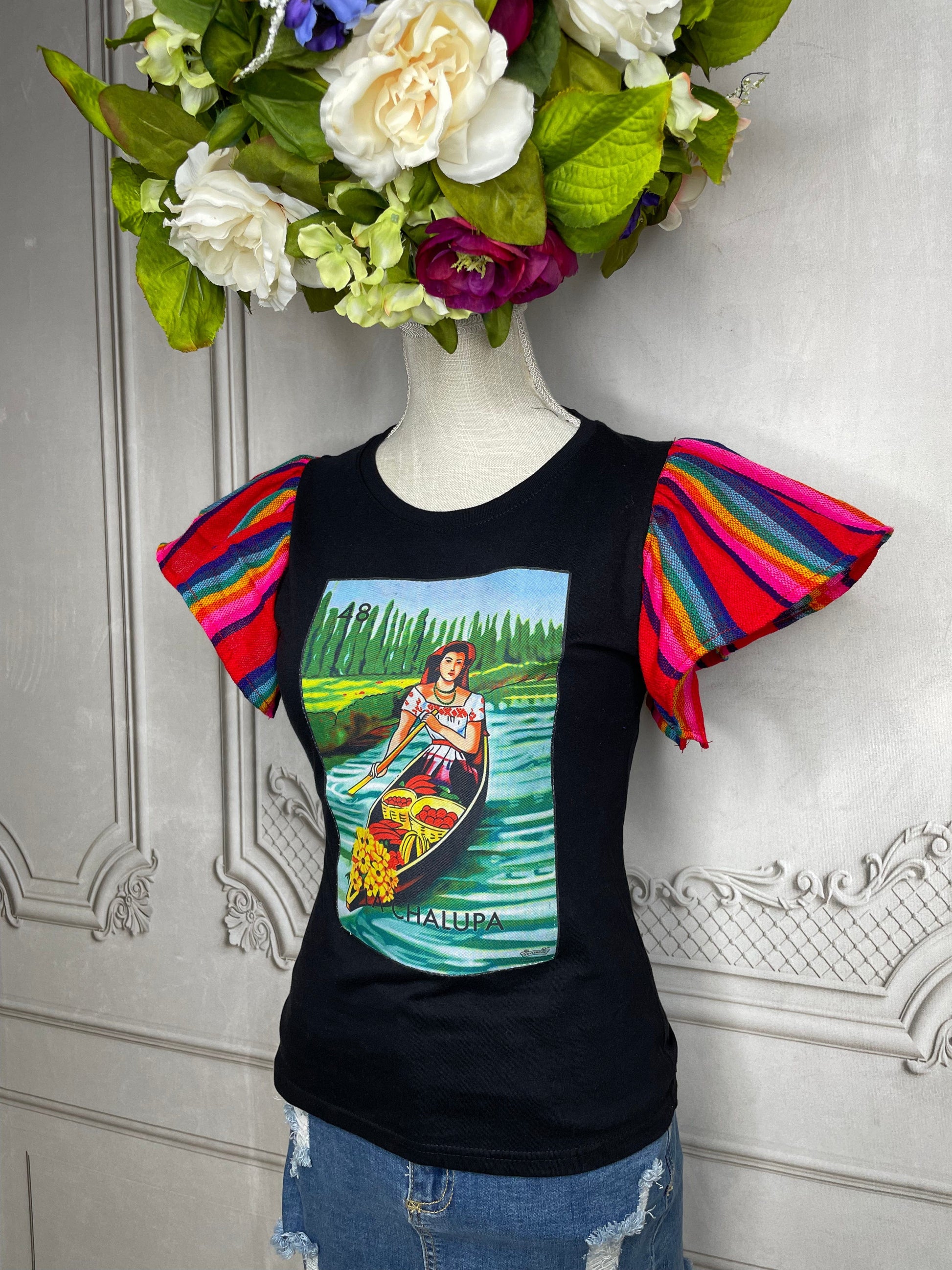 Loteria T-Shirt Cambaya Sleeve -  LA DAMA