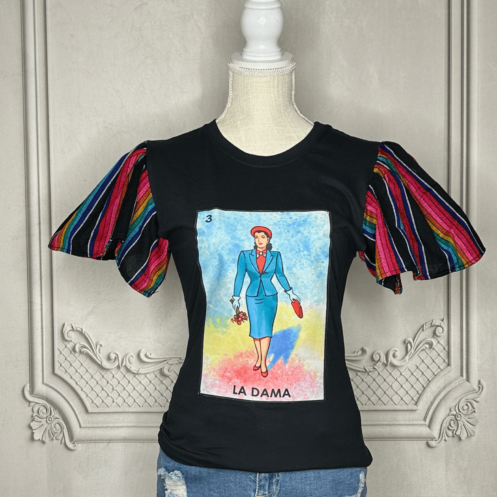 Loteria T-Shirt Cambaya Sleeve -  LA DAMA