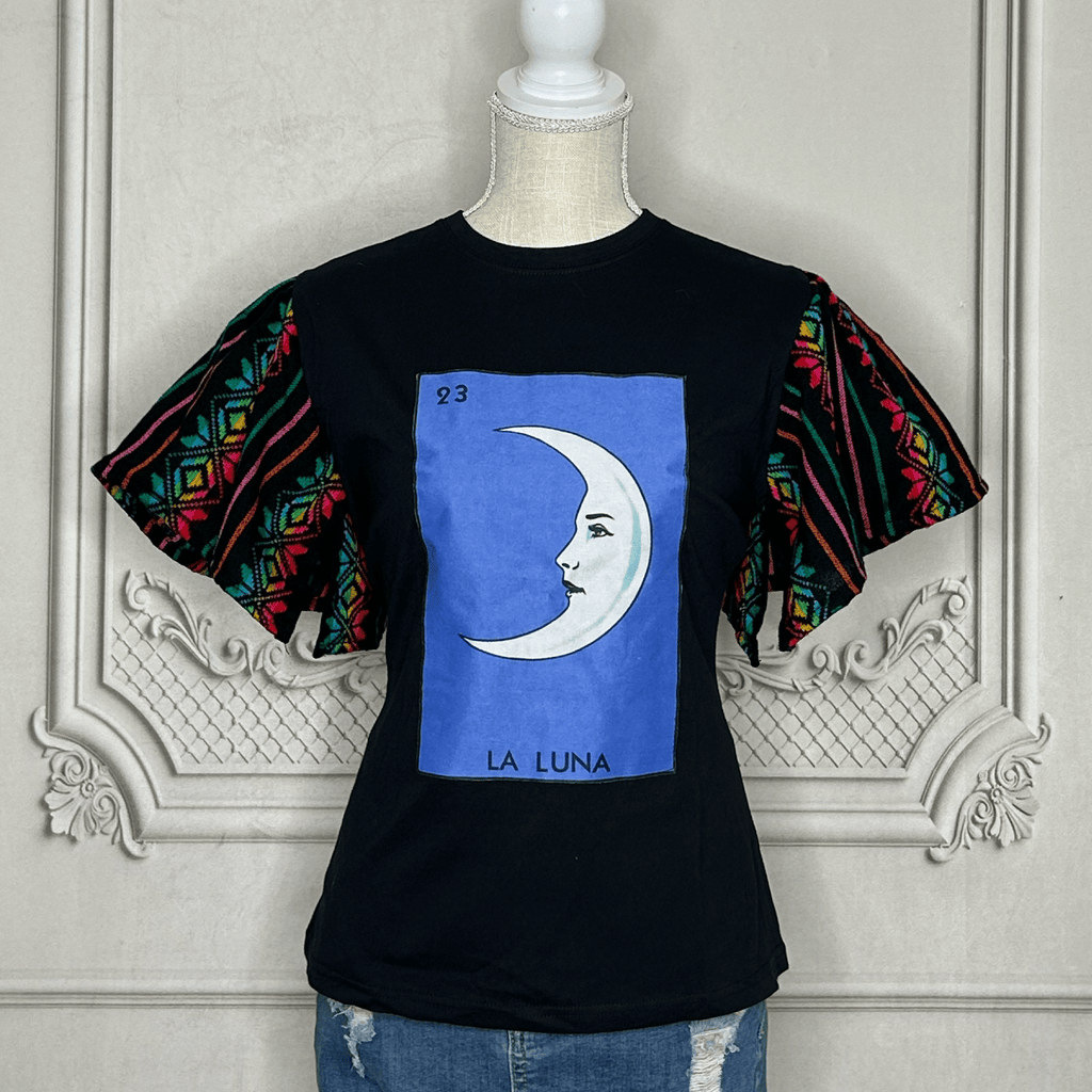 Loteria T-Shirt Cambaya Sleeve - LA LUNA Loteria T-Shirt Cambaya Sleeve - LA LUNA