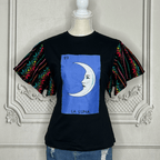 Loteria T-Shirt Cambaya Sleeve - LA LUNA Loteria T-Shirt Cambaya Sleeve - LA LUNA