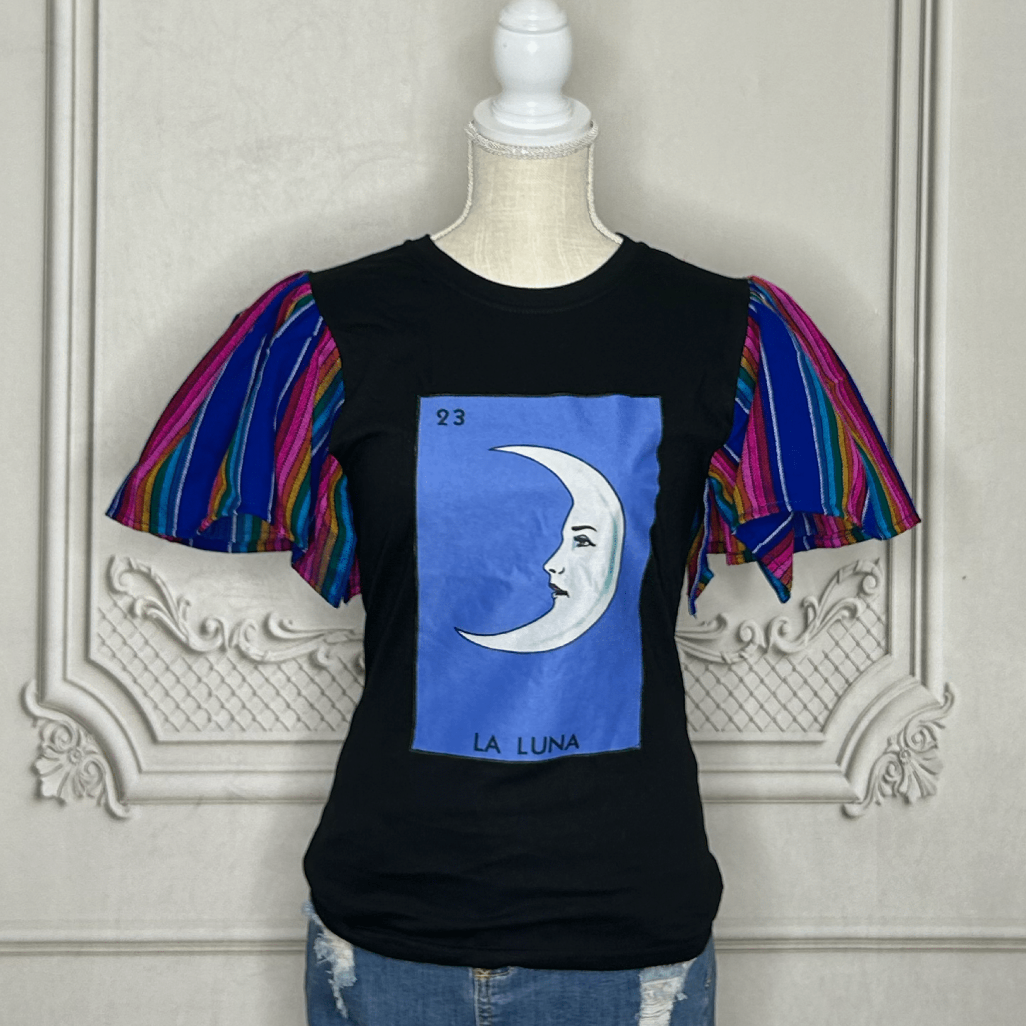 Loteria T-Shirt Cambaya Sleeve - LA LUNA Loteria T-Shirt Cambaya Sleeve - LA LUNA
