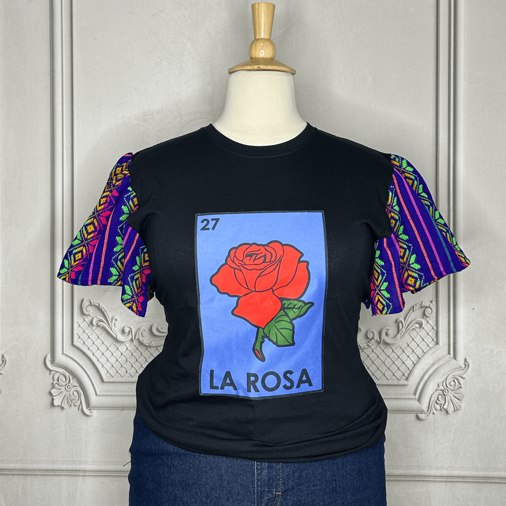 Loteria T-Shirt Cambaya Sleeve - LA ROSA Loteria T-Shirt Cambaya Sleeve - LA ROSA