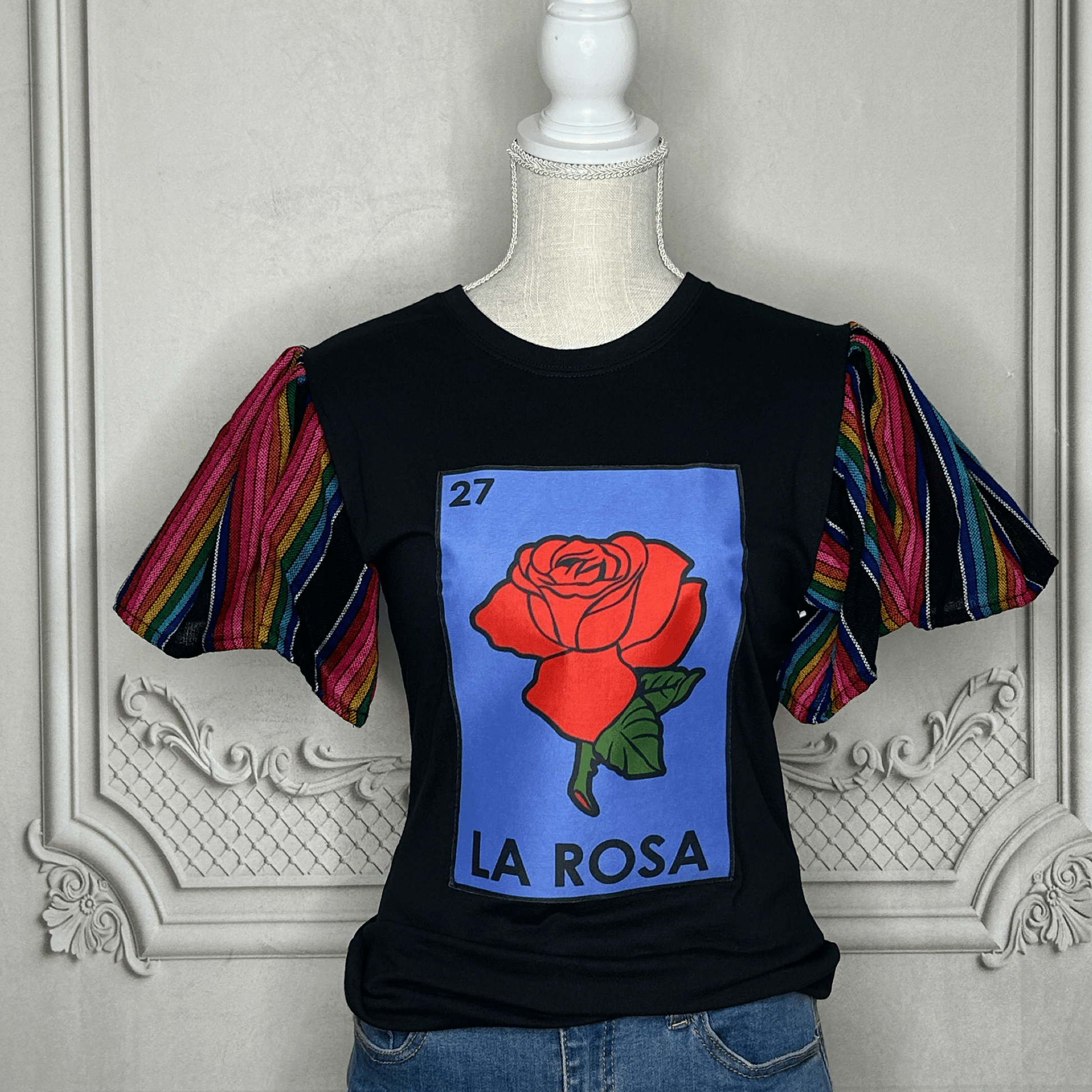 Loteria T-Shirt Cambaya Sleeve - LA ROSA Loteria T-Shirt Cambaya Sleeve - LA ROSA
