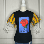 Loteria T-Shirt Cambaya Sleeve - LA ROSA Loteria T-Shirt Cambaya Sleeve - LA ROSA