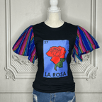 Loteria T-Shirt Cambaya Sleeve - LA ROSA Loteria T-Shirt Cambaya Sleeve - LA ROSA