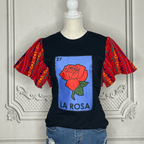 Loteria T-Shirt Cambaya Sleeve - LA ROSA Loteria T-Shirt Cambaya Sleeve - LA ROSA
