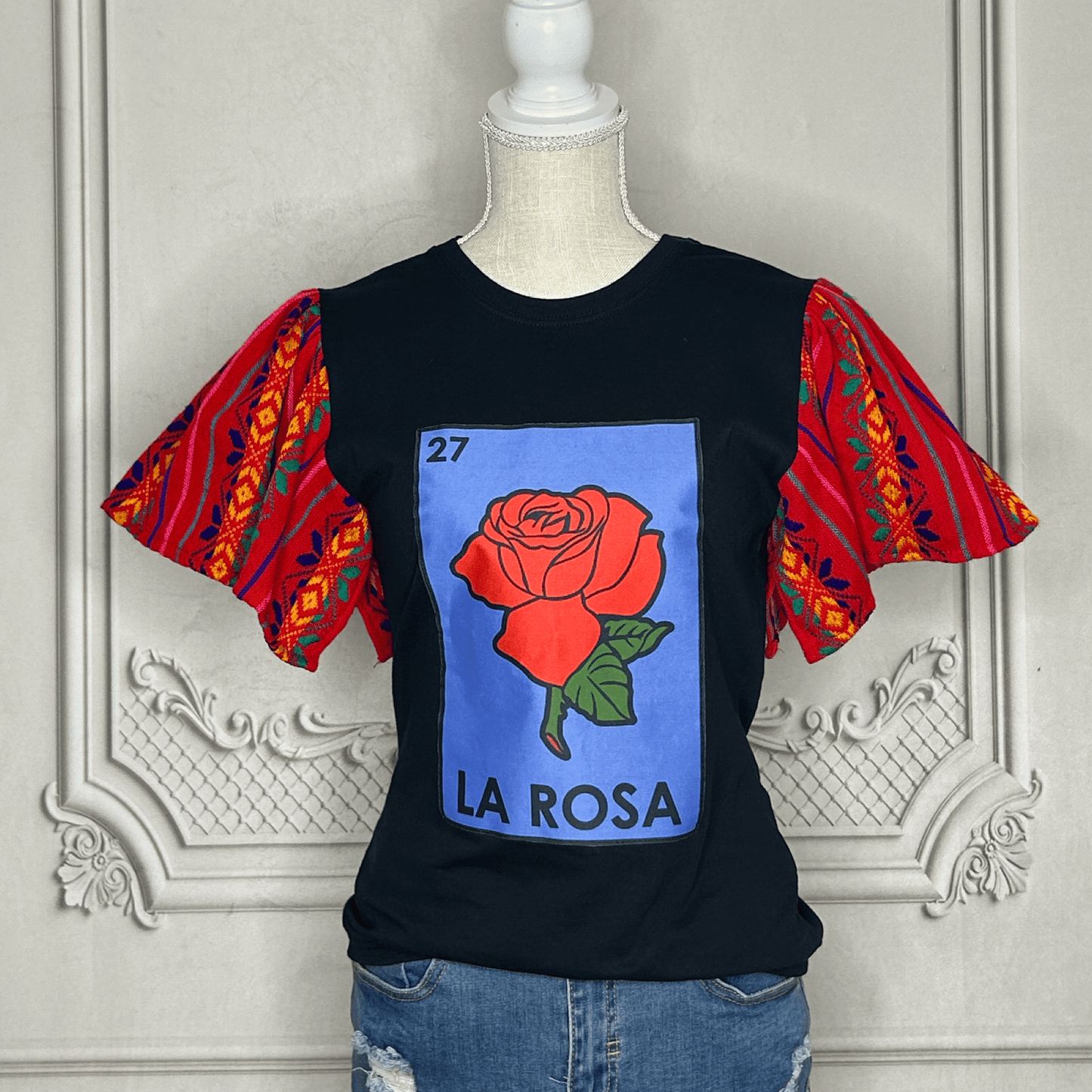 Loteria T-Shirt Cambaya Sleeve - LA ROSA Loteria T-Shirt Cambaya Sleeve - LA ROSA