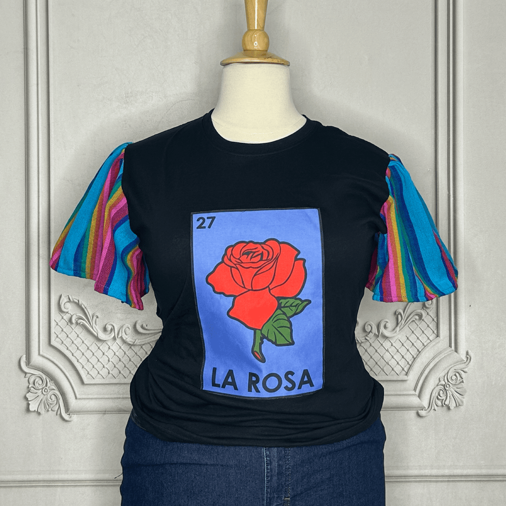 Loteria T-Shirt Cambaya Sleeve - LA ROSA Loteria T-Shirt Cambaya Sleeve - LA ROSA