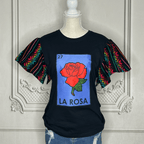 Loteria T-Shirt Cambaya Sleeve - LA ROSA Loteria T-Shirt Cambaya Sleeve - LA ROSA