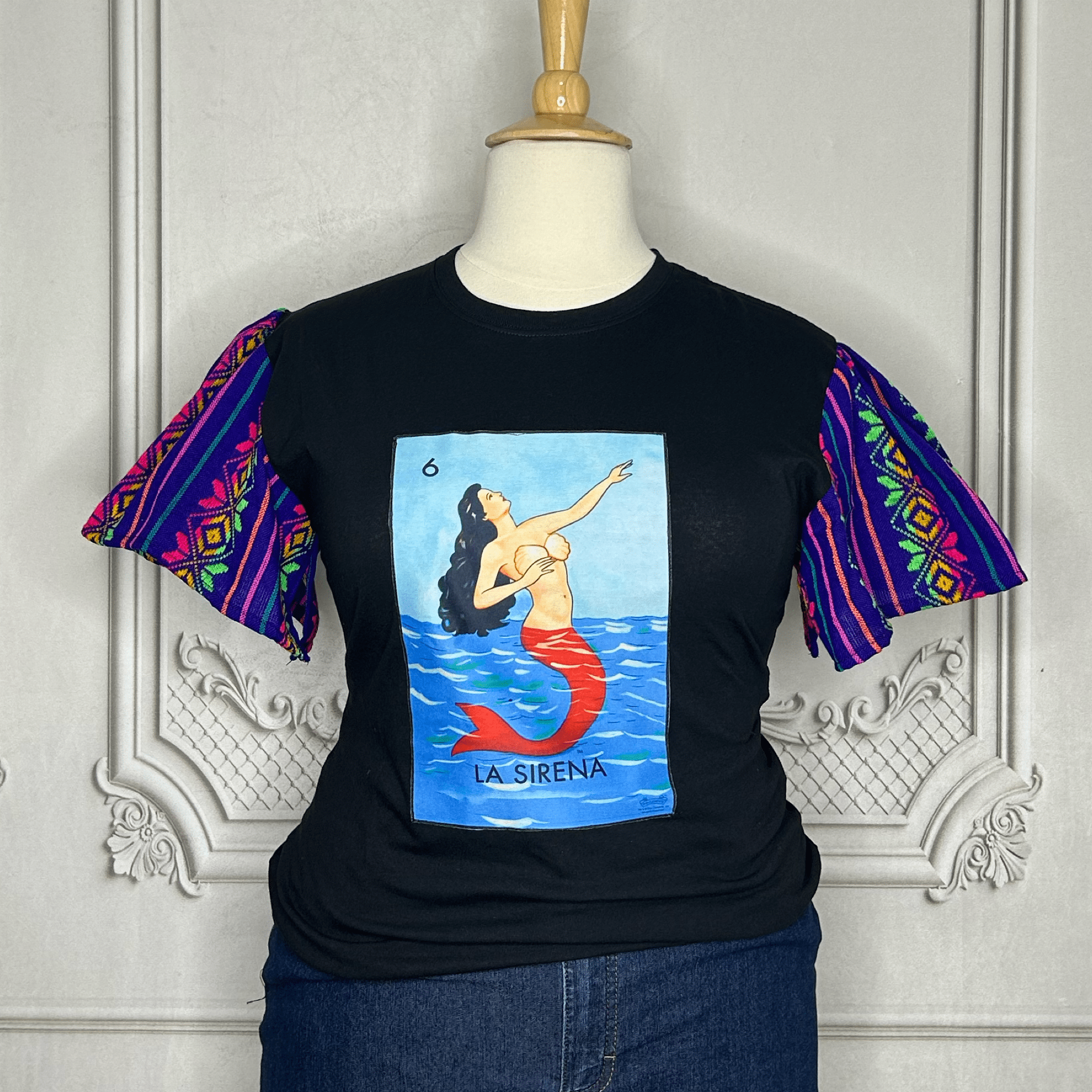 Loteria T-Shirt Cambaya Sleeve - LA SIRENA Loteria T-Shirt Cambaya Sleeve - LA SIRENA
