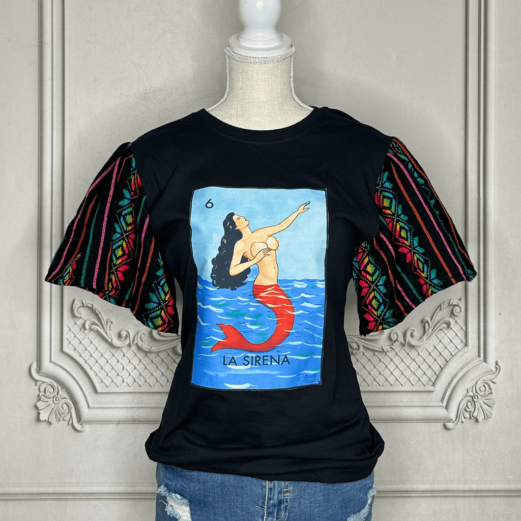 Loteria T-Shirt Cambaya Sleeve - LA SIRENA Loteria T-Shirt Cambaya Sleeve - LA SIRENA