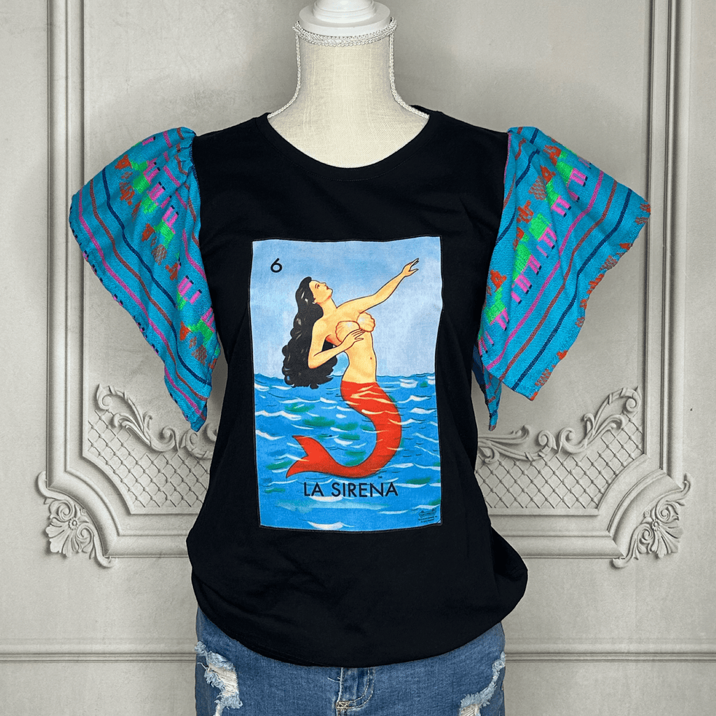 Loteria T-Shirt Cambaya Sleeve - LA SIRENA Loteria T-Shirt Cambaya Sleeve - LA SIRENA