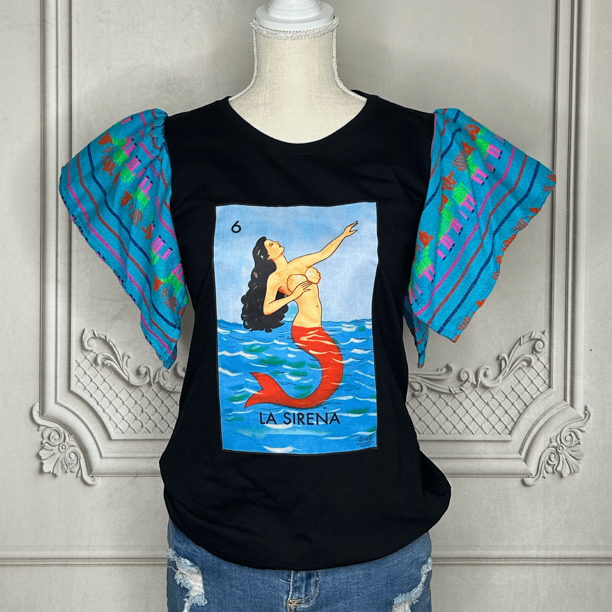 Loteria T-Shirt Cambaya Sleeve - LA SIRENA Loteria T-Shirt Cambaya Sleeve - LA SIRENA