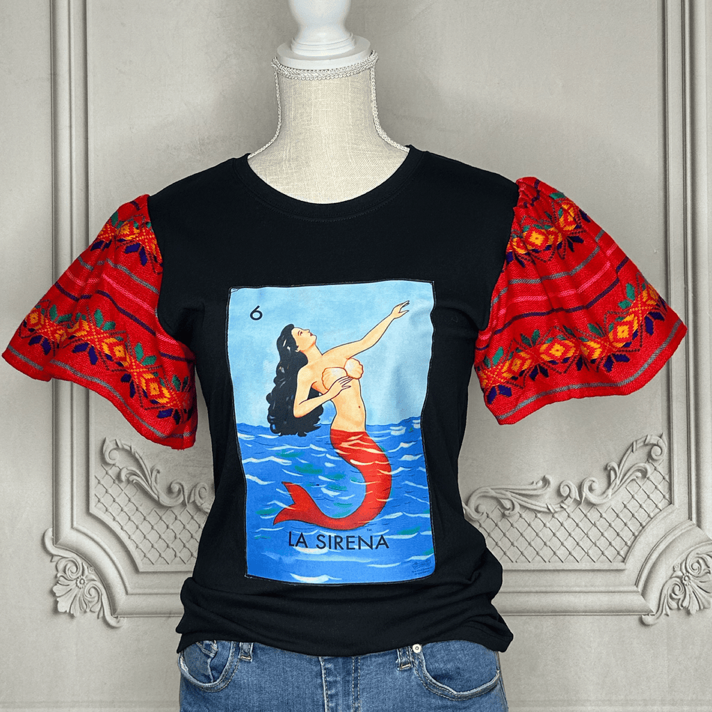 Loteria T-Shirt Cambaya Sleeve - LA SIRENA Loteria T-Shirt Cambaya Sleeve - LA SIRENA
