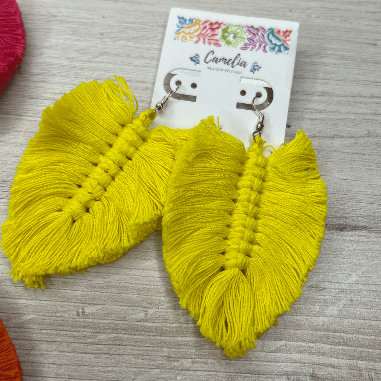 Macrame Feather Earrings Macrame Feather Earrings