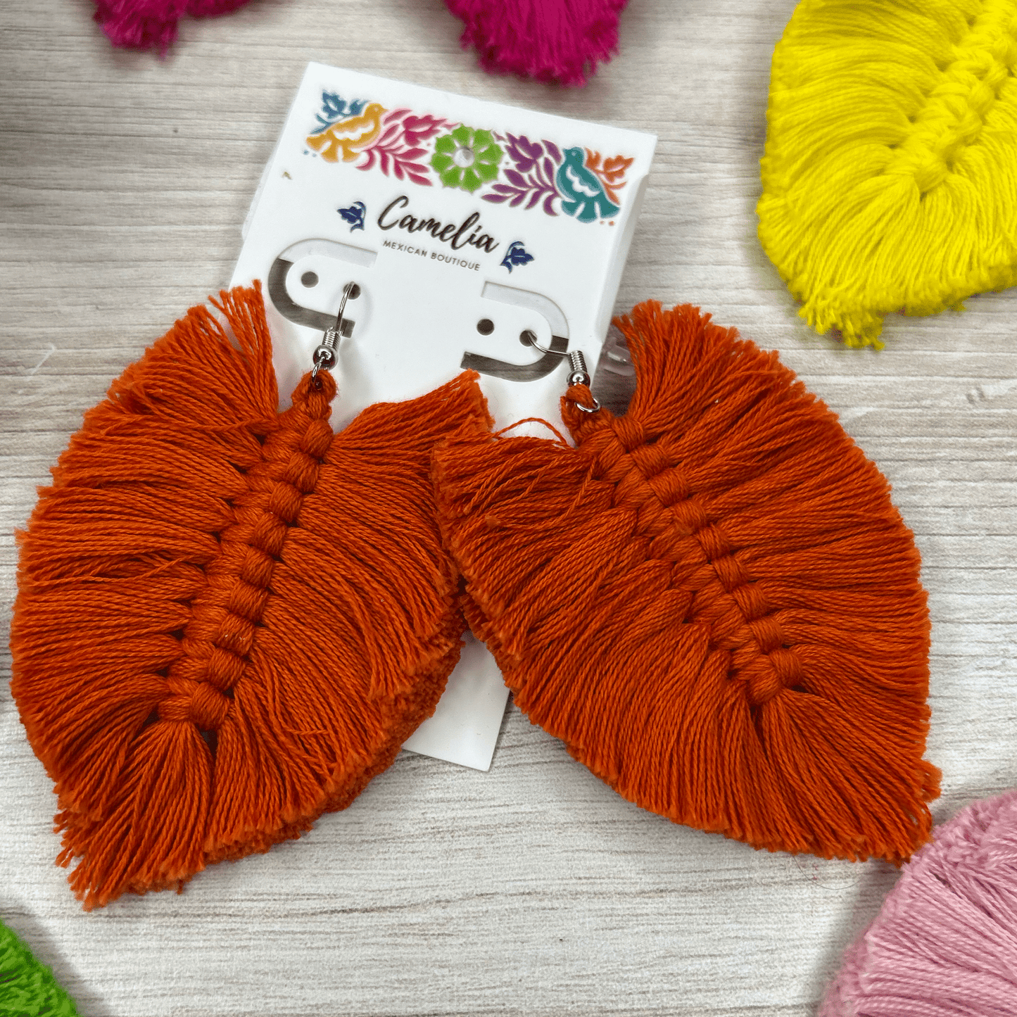 Macrame Feather Earrings Macrame Feather Earrings