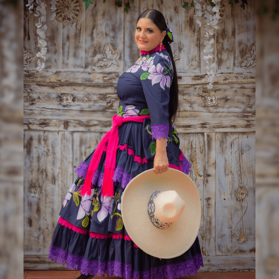 Magnolia Escaramuza Dress - Hand Painted Magnolia Escaramuza Dress - Hand Painted