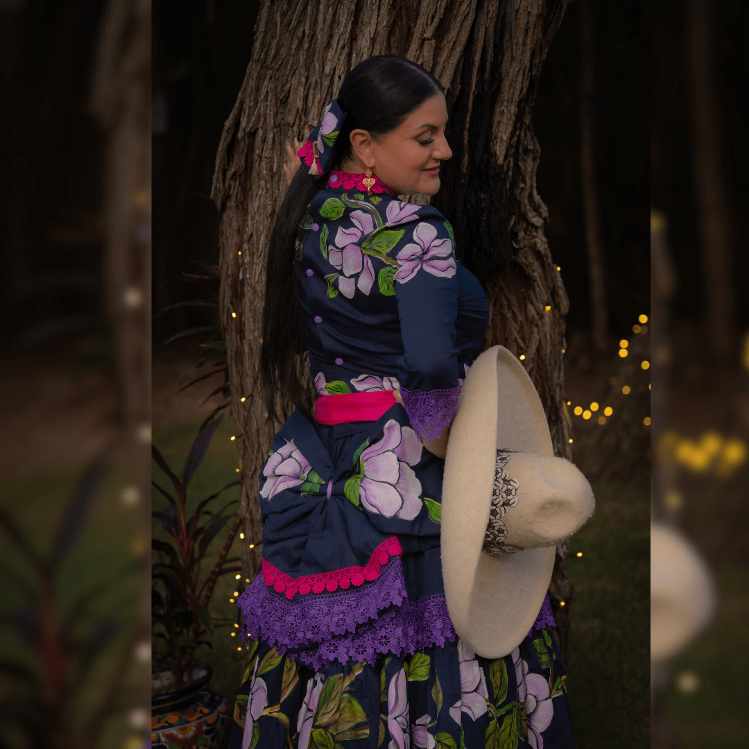 Magnolia Escaramuza Dress - Hand Painted Magnolia Escaramuza Dress - Hand Painted