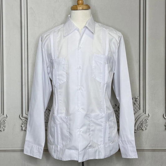 Men's Long Sleeve Guayabera - Traditional 4 Pocket