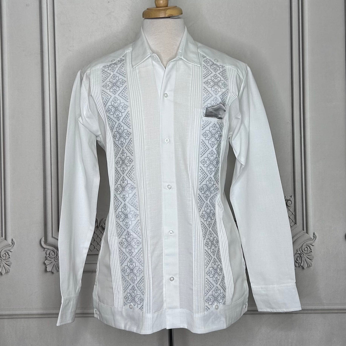 Men's Long Sleeve Linen Guayabera - Alexander Men's Long Sleeve Linen Guayabera - Alexander