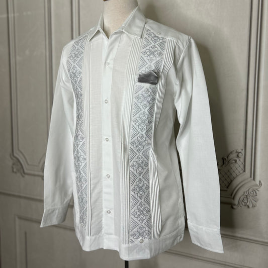 Men's Long Sleeve Linen Guayabera - Alexander Men's Long Sleeve Linen Guayabera - Alexander