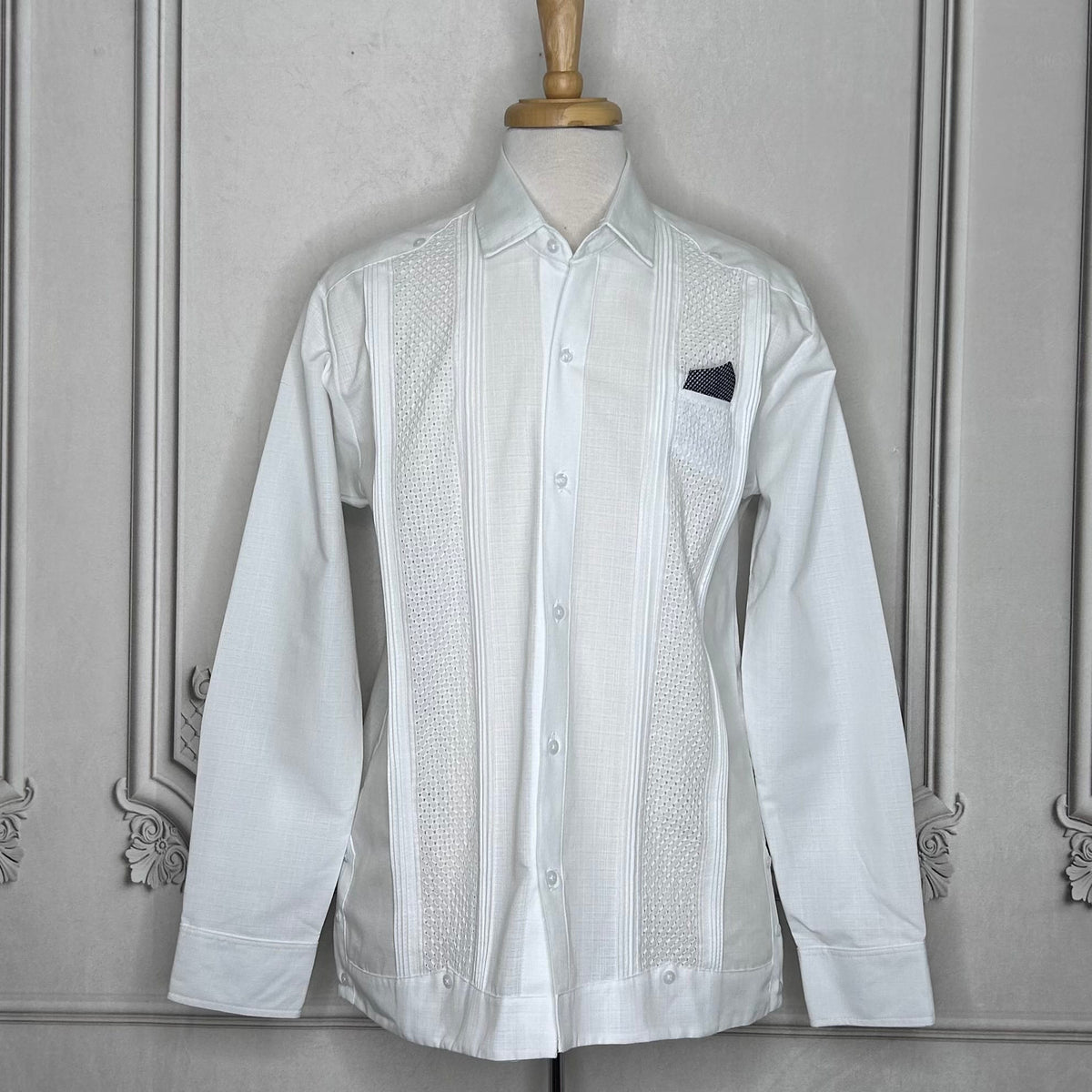 Men's Long Sleeve Linen Guayabera - Roco Men's Long Sleeve Linen Guayabera - Roco
