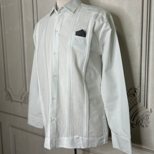 Men's Long Sleeve Linen Guayabera - Roco Men's Long Sleeve Linen Guayabera - Roco