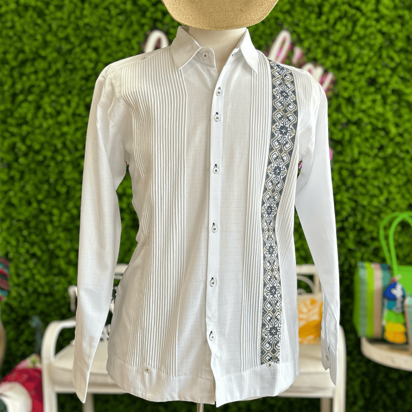 Men's Long Sleeve Linen Guayabera - Sol