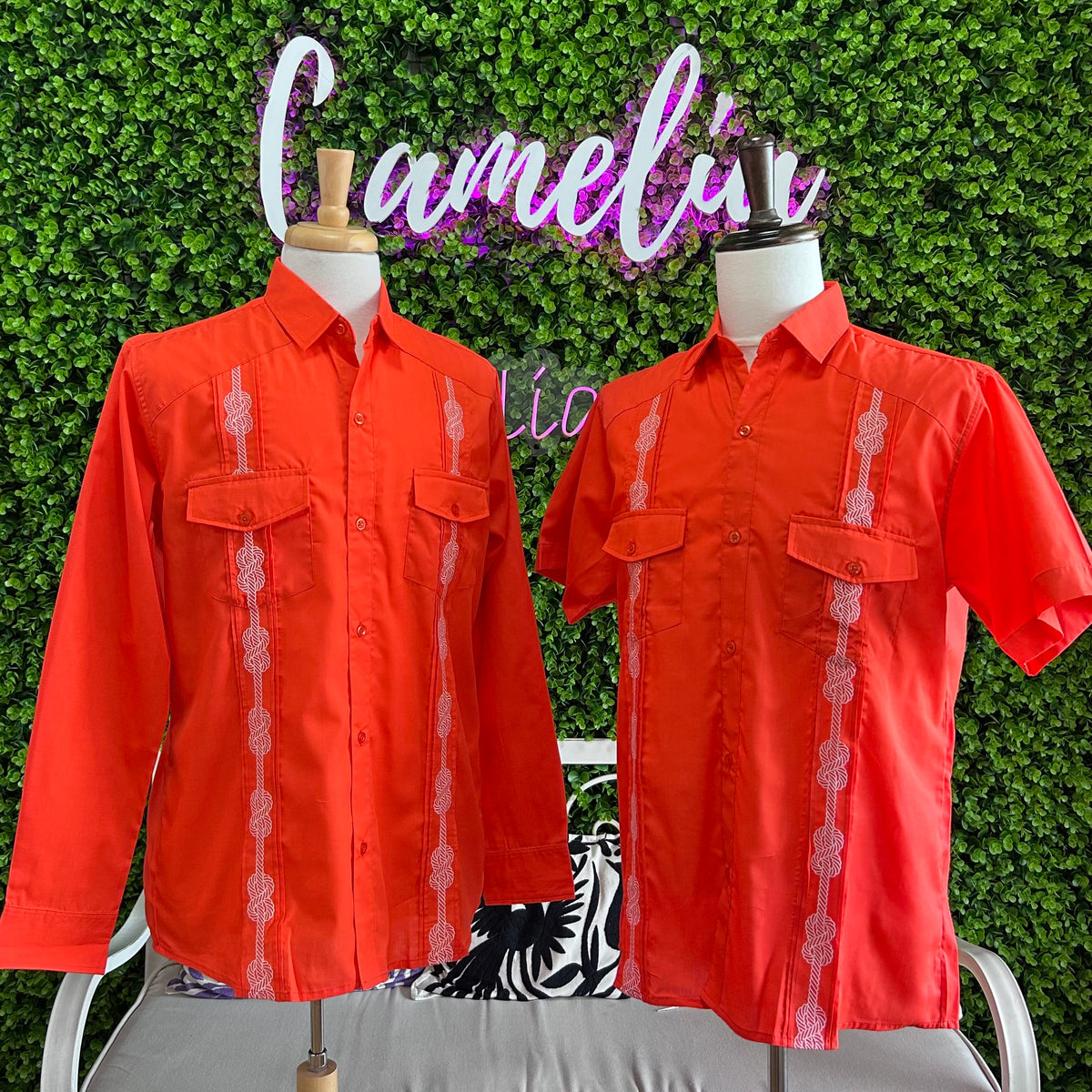 Men's Vaquero Guayabera - Cotton Short Sleeve Men's Vaquero Linen Guayabera Short Sleeve | Camelia Mexican Boutique