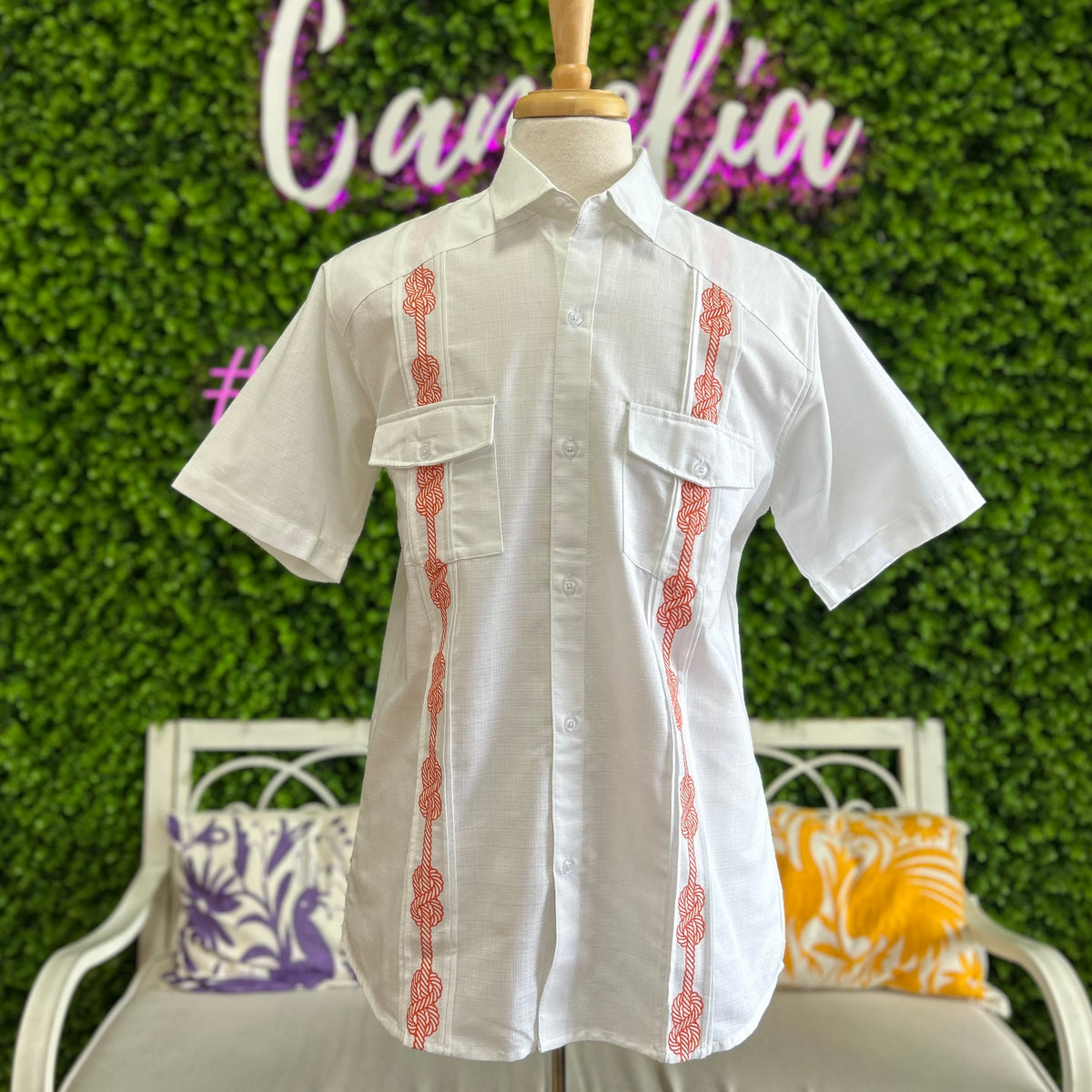 Men's Vaquero Guayabera - Linen Short Sleeve Men's Vaquero Linen Guayabera Short Sleeve | Camelia Mexican Boutique