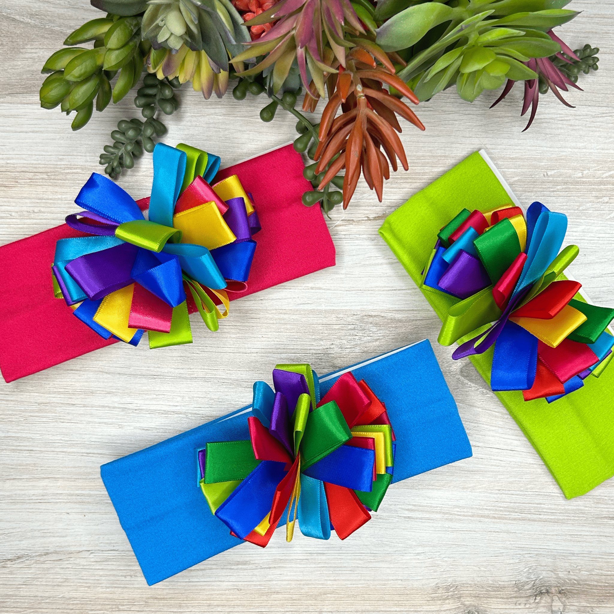 Mexican Baby Headband - Ribbon Flowers