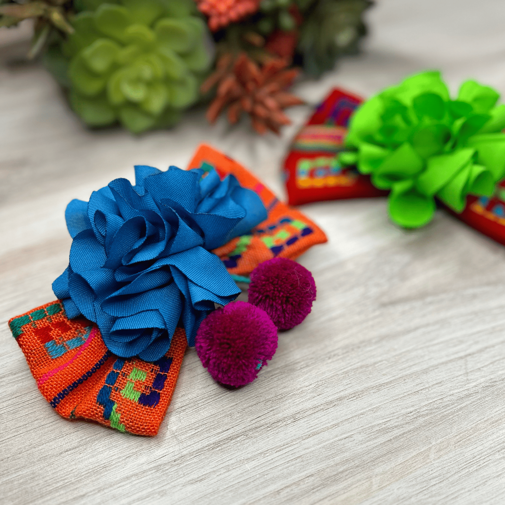 Mexican Bow Clip with Flower