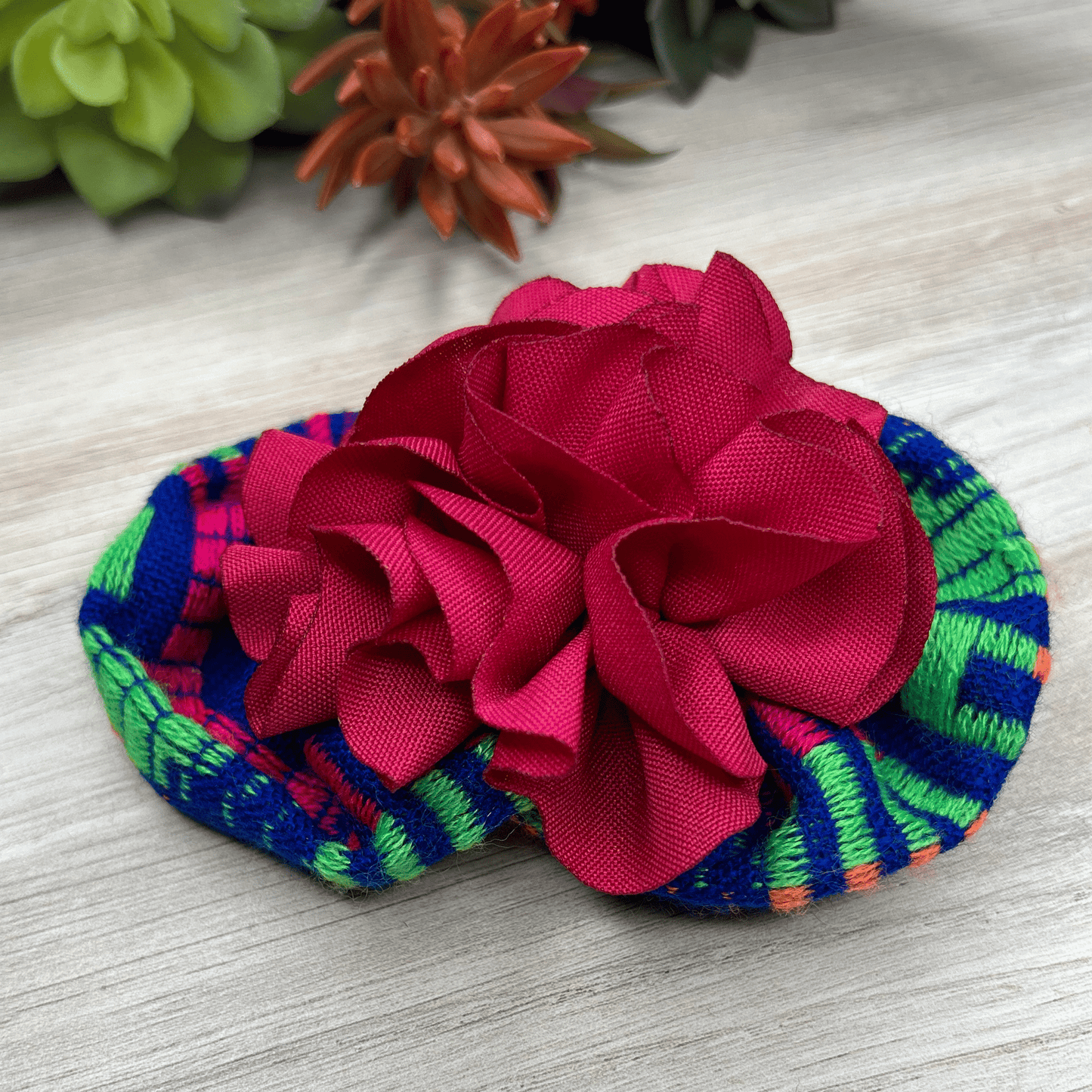 Mexican Bow Clip with Flower