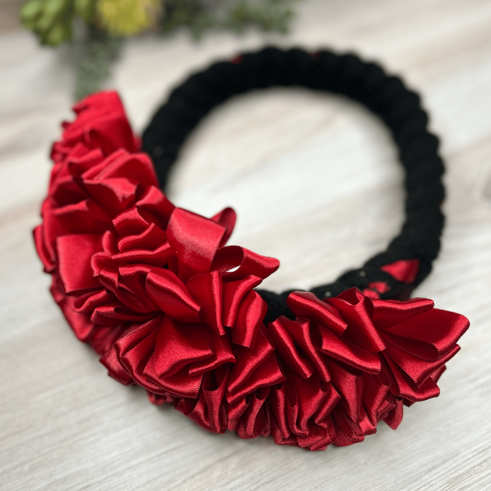 Mexican Braided Headband with Satin Ribbon - Adult