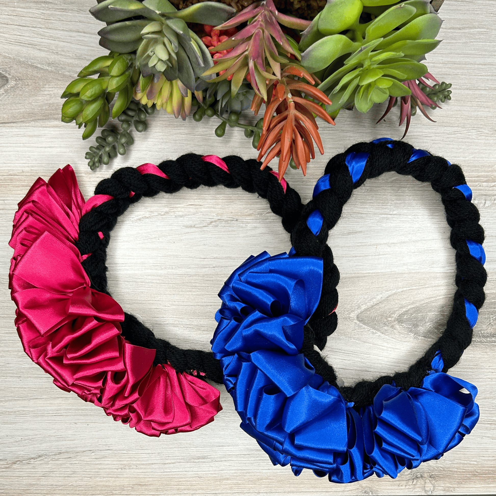 Mexican Braided Headband with Satin Ribbon - Adult