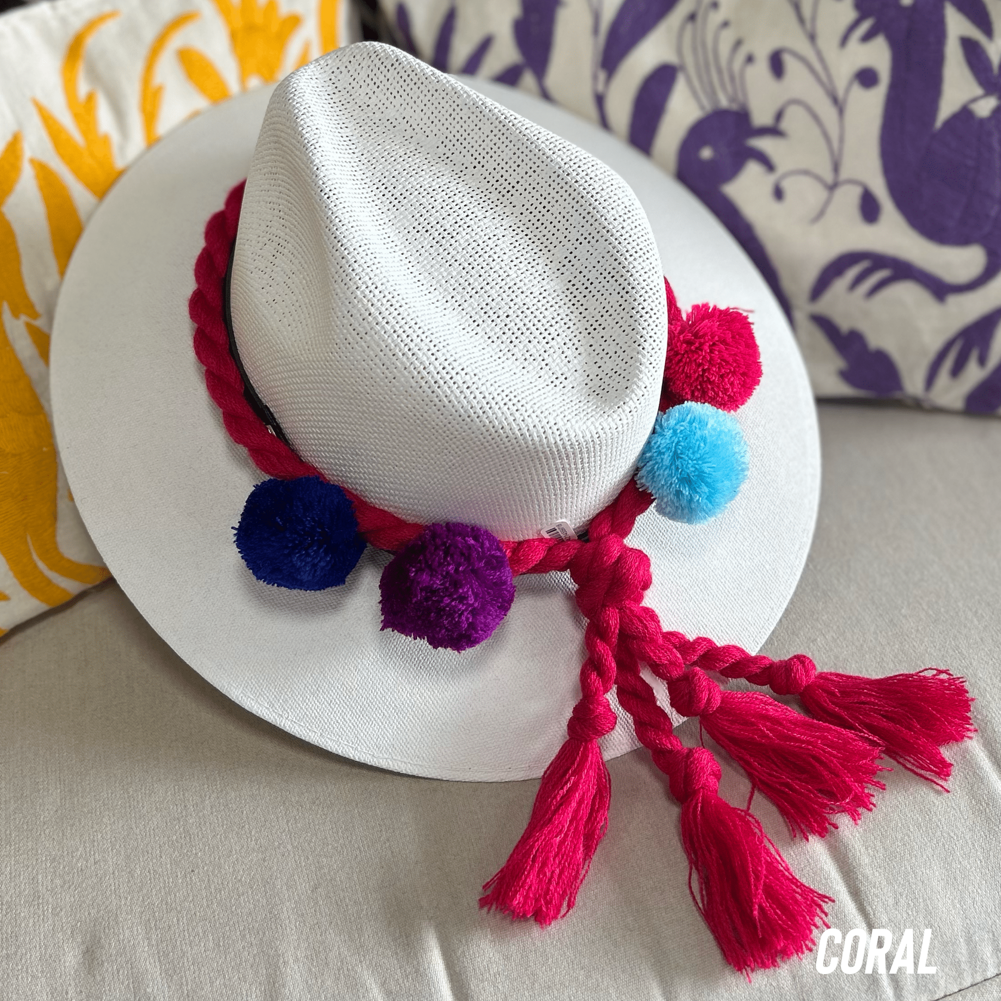 Mexican Braided Pom Pom Hat Band Mexican Braided Pom Pom Hat Band