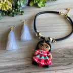 Mexican Ceramic Necklace Set - Doll