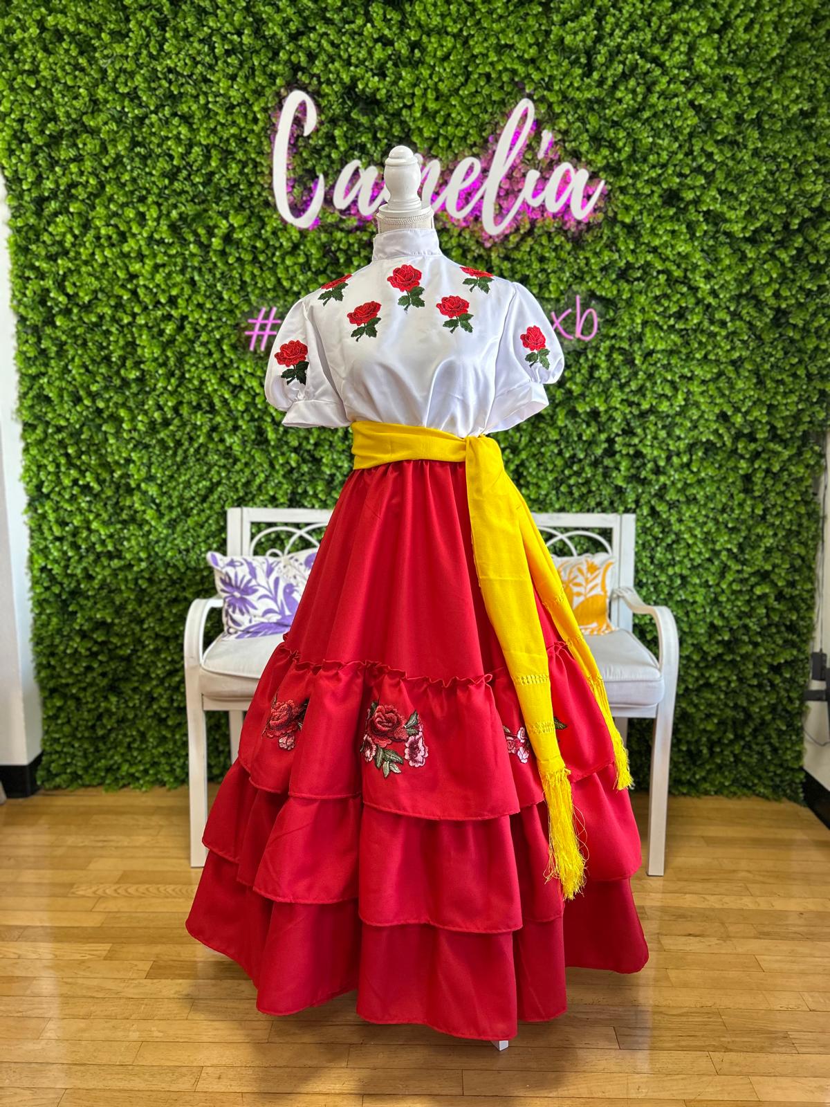 Mexican Charro Dress for Adults - Red Roses Mexican Charro Dress for Adults - Red Roses