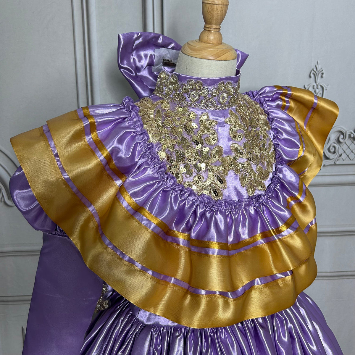 Mexican Charro Dress for Girls - Gold Detail Mexican Charro Dress for Girls - Gold Detail