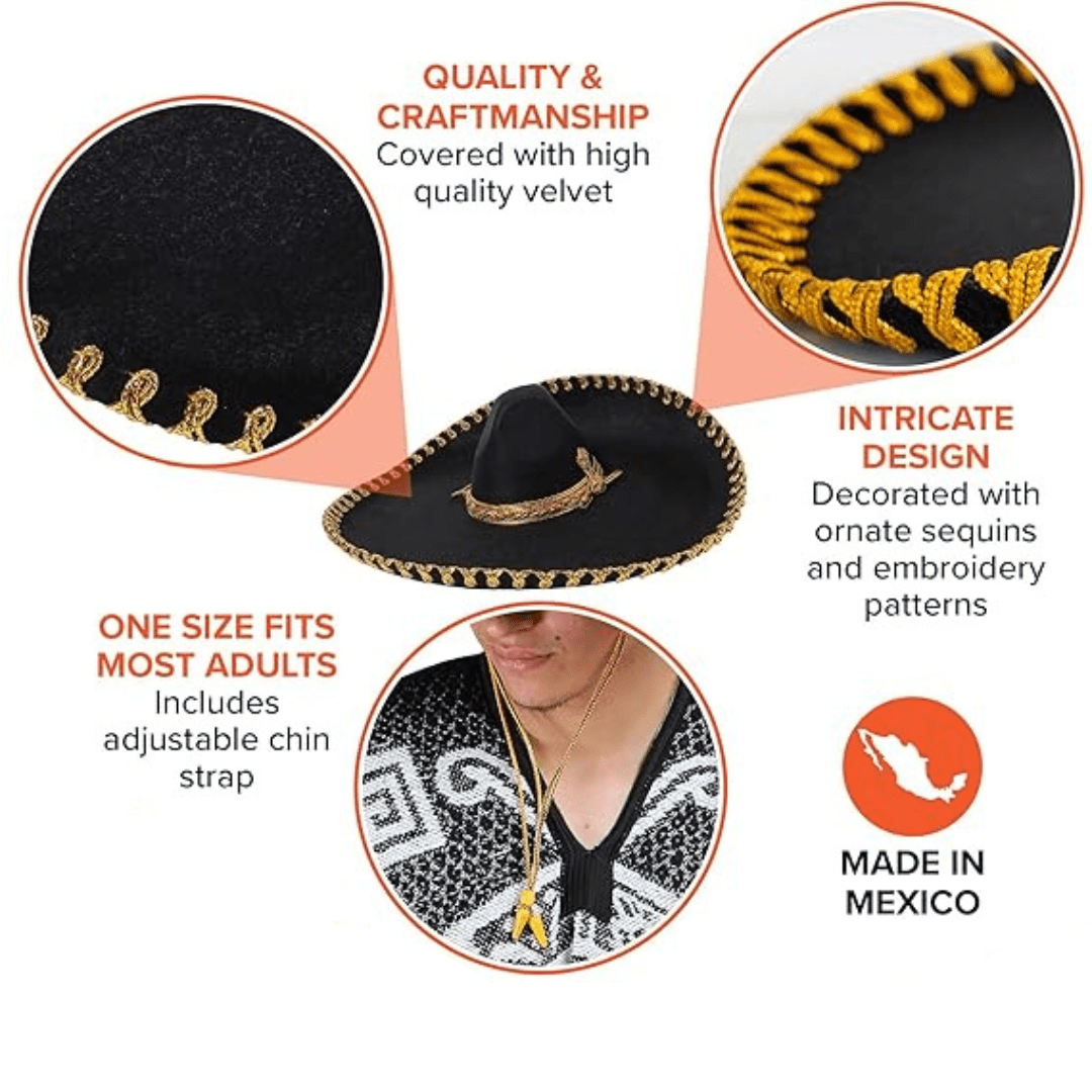 Mexican Charro Hat -  Adult Mexican Charro Hat -  Adult