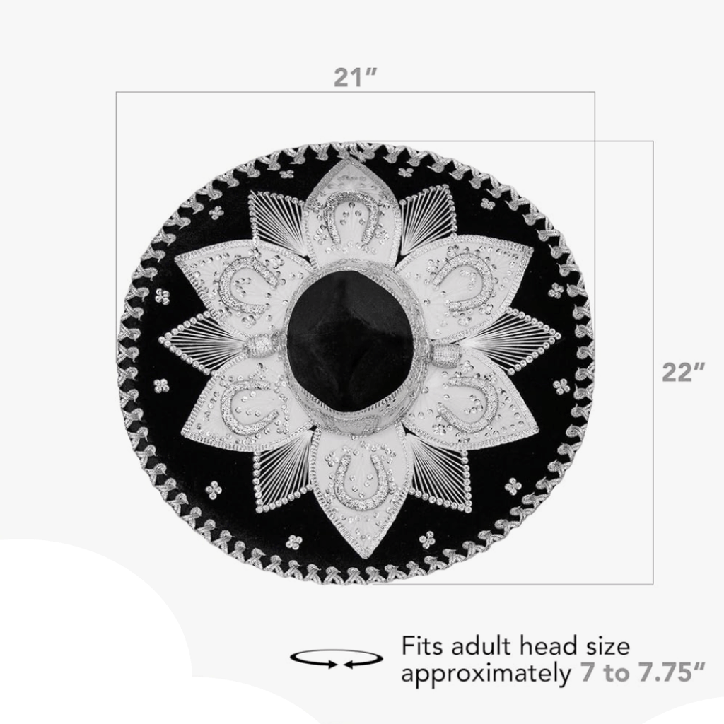 Mexican Charro Hat - Mariachi Hat - Adult Mexican Charro Hat - Mariachi Hat - Adult